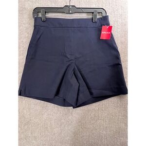 SPANX On-the-Go Shorts Classic Navy Blue Size S NWT Back Pockets